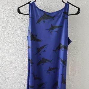Cow cow shark print dress L
